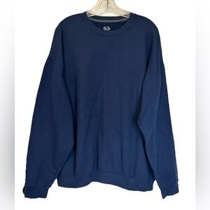 Fruit Of The Loom Sweatshirt Mens Size 2XL Big & Tall Blue Pullover Crewneck